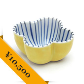 Jaime Hayon, KUTANI CHOEMON 小鉢 木瓜型 線文 黄彩