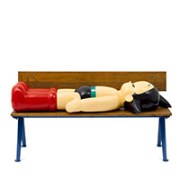 Jean Prouvé  Marcoule Bench with Astro Boy Sculpture